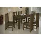 madeira madeira mesa de jantar com 6 cadeiras valor Vila Carrão