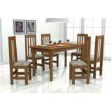 mesa de jantar com 6 cadeiras madeira Jardim Leonor Mendes de Barros